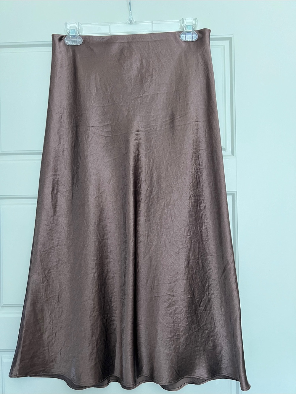Aritzia Babaton A-Line Midi Skirt in brown Taupe